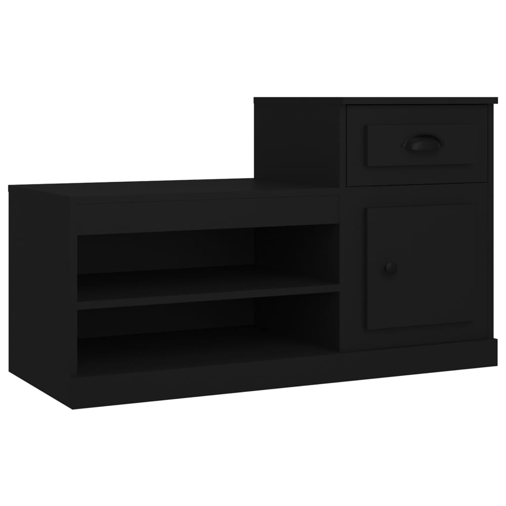 Skoskap svart 100x42x60 cm konstruert tre