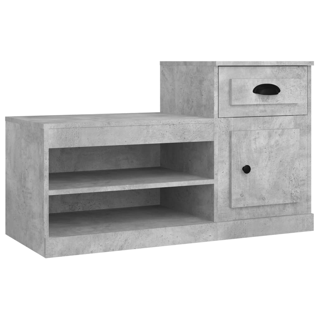 Skoskap betonggrå 100x42x60 cm konstruert tre