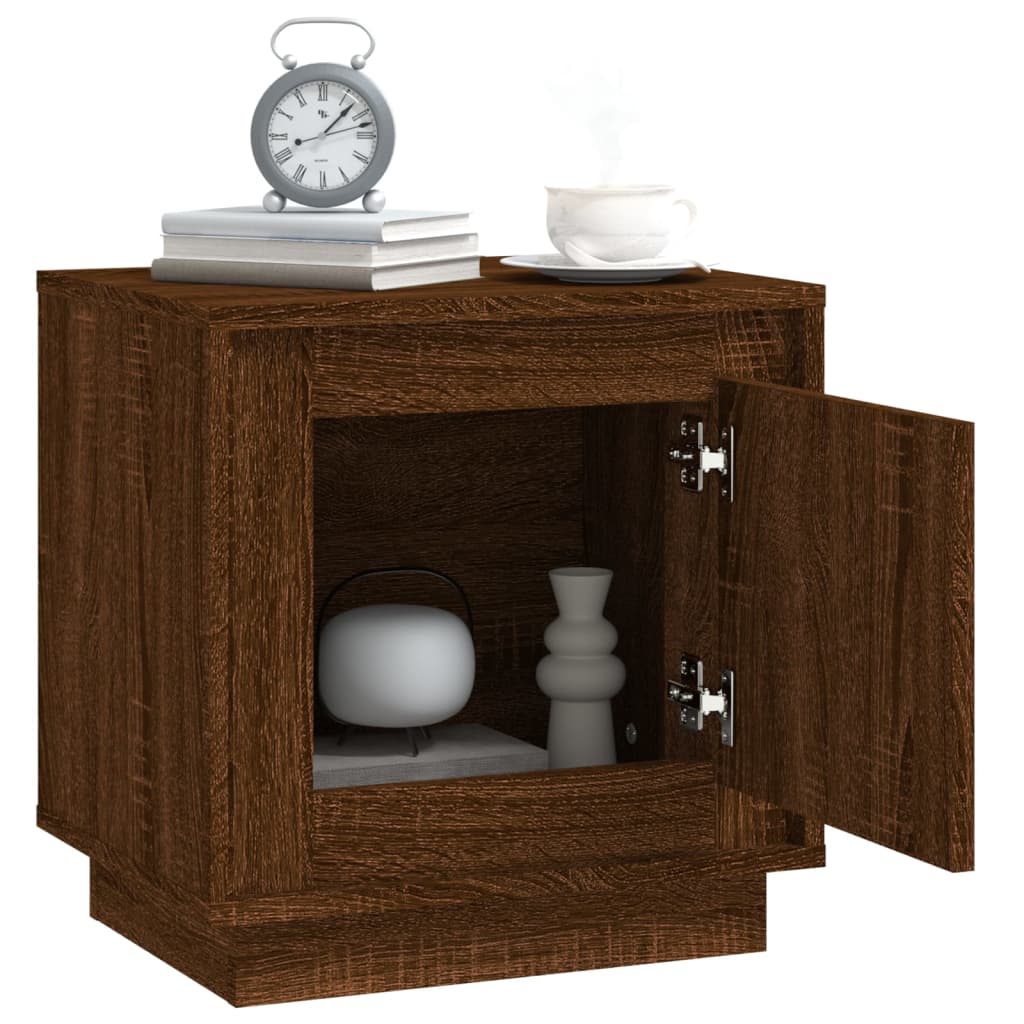 Nattbord brun eik 44x35x45 cm konstruert tre