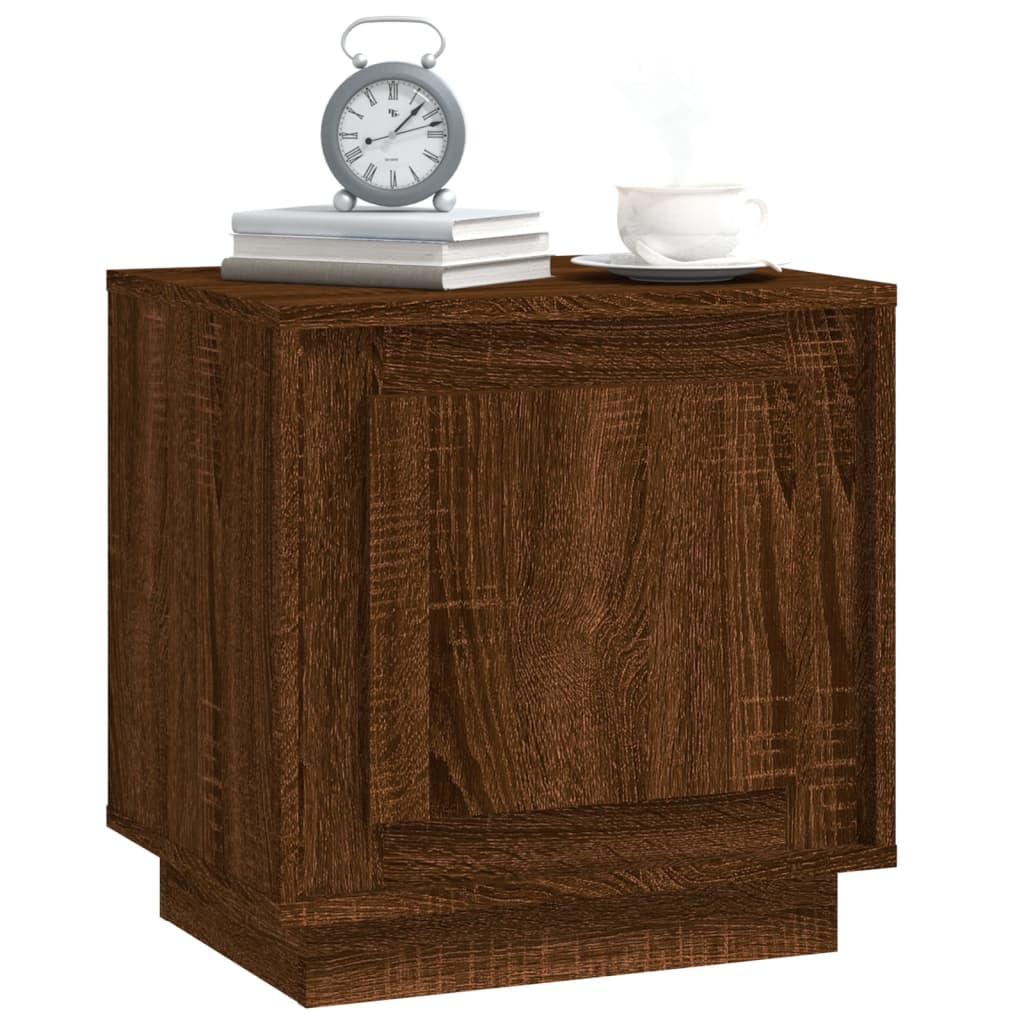 Nattbord 2 stk brun eik 44x35x45 cm konstruert tre
