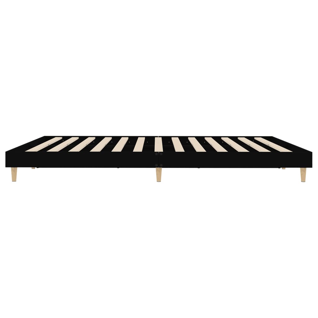 Sengeramme svart 200x200 cm konstruert tre