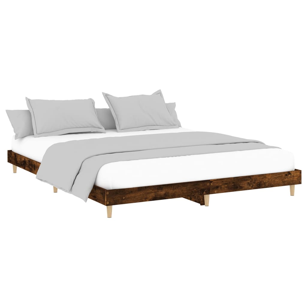 Sengeramme uten madrass røkt eik 140x200 cm konstruert tre