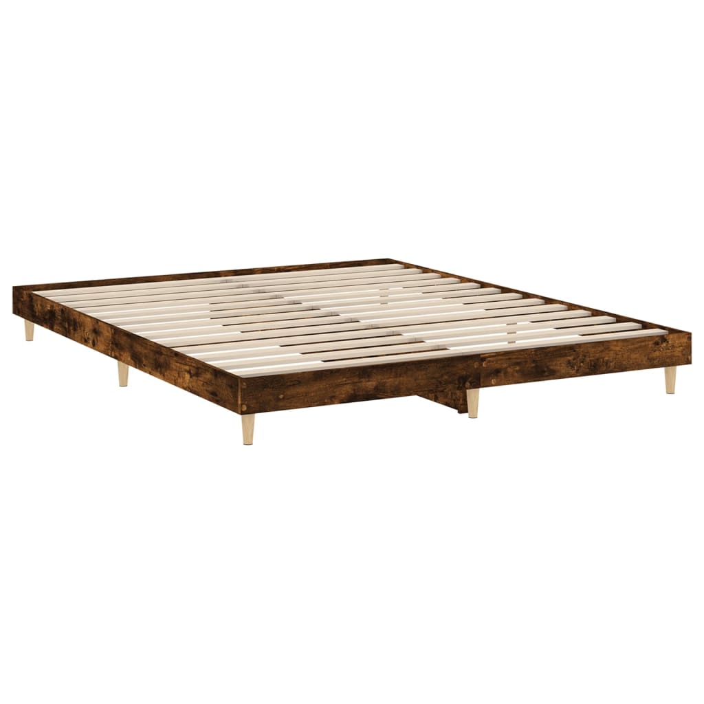 Sengeramme uten madrass røkt eik 140x200 cm konstruert tre