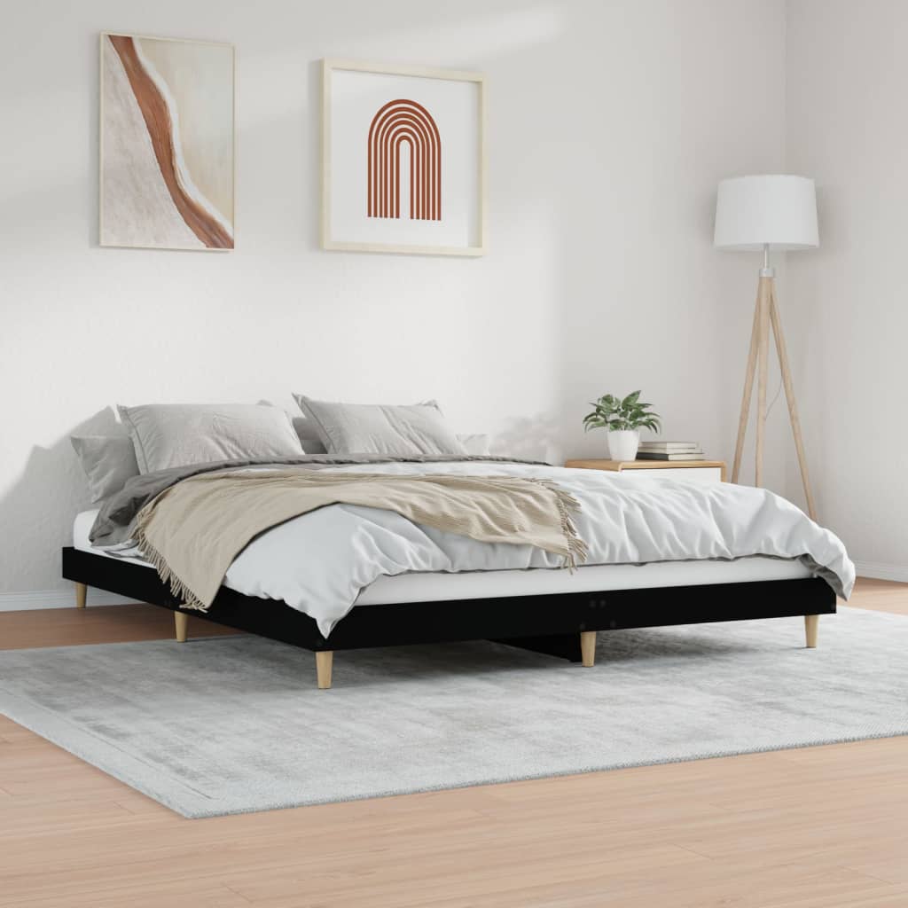Sengeramme svart 120x200 cm konstruert tre