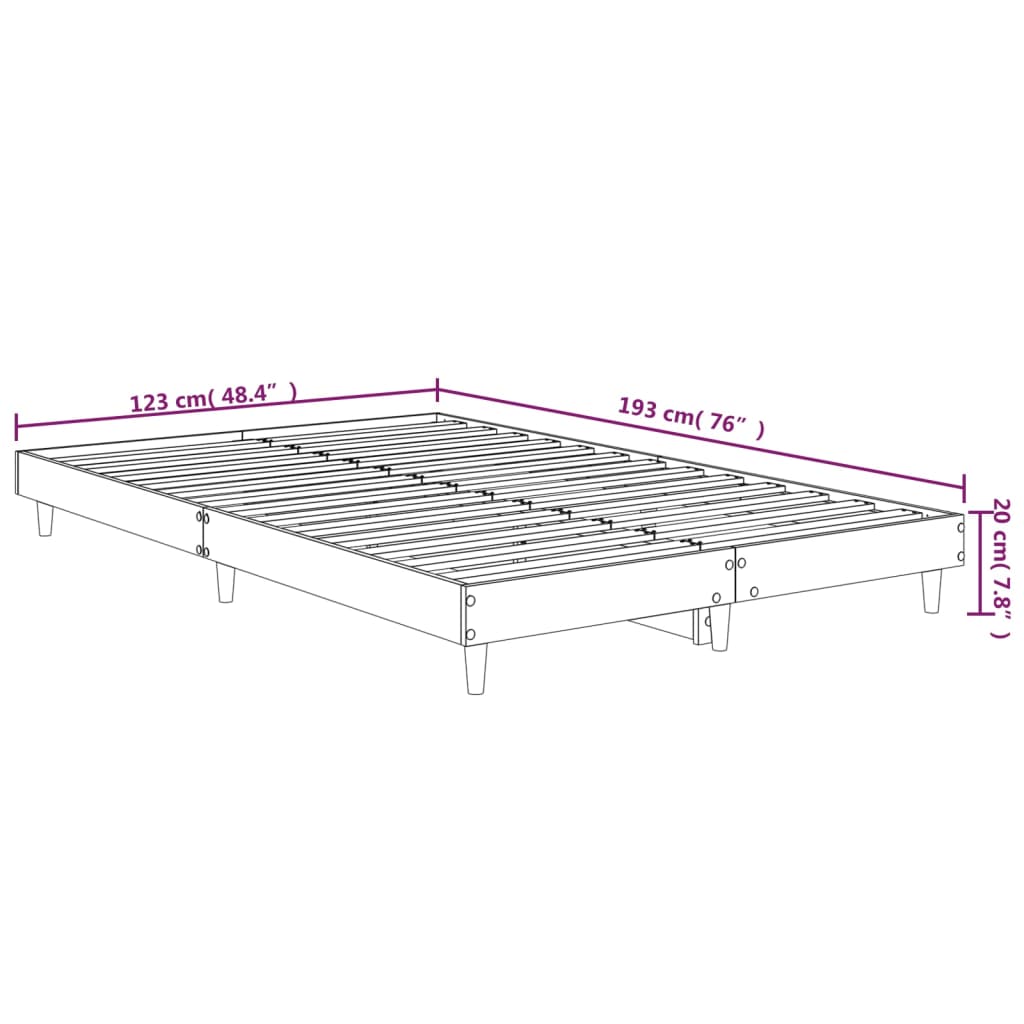 Sengeramme svart 120x190 cm konstruert tre