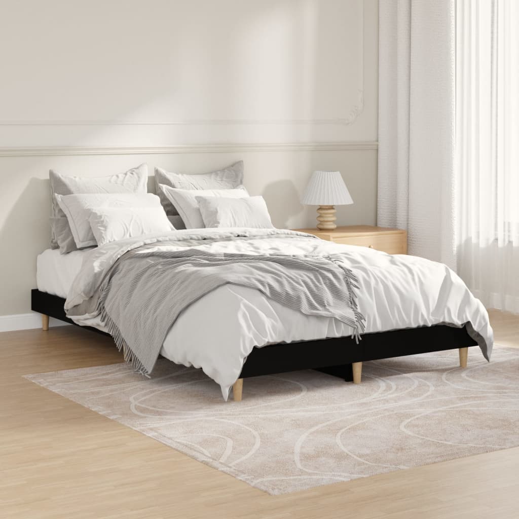 Sengeramme svart 120x190 cm konstruert tre