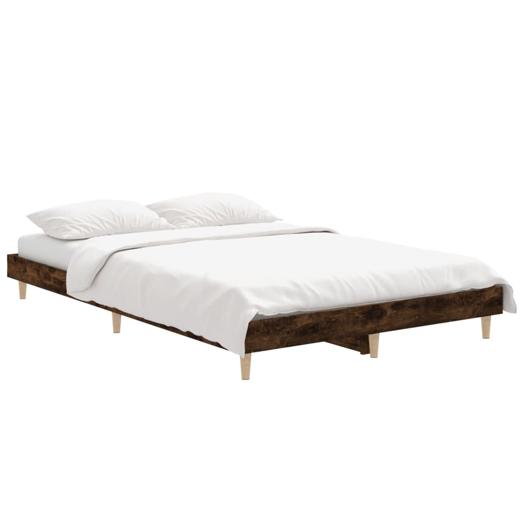 Sengeramme uten madrass røkt eik 120x190 cm konstruert tre