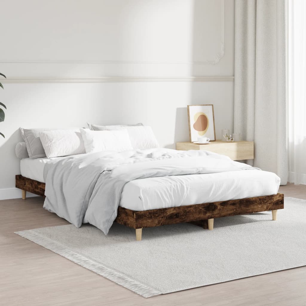 Sengeramme uten madrass røkt eik 120x190 cm konstruert tre