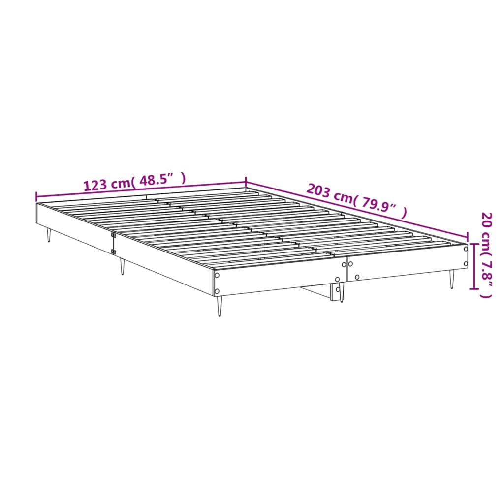 Sengeramme høyglans hvit 120x200 cm konstruert tre