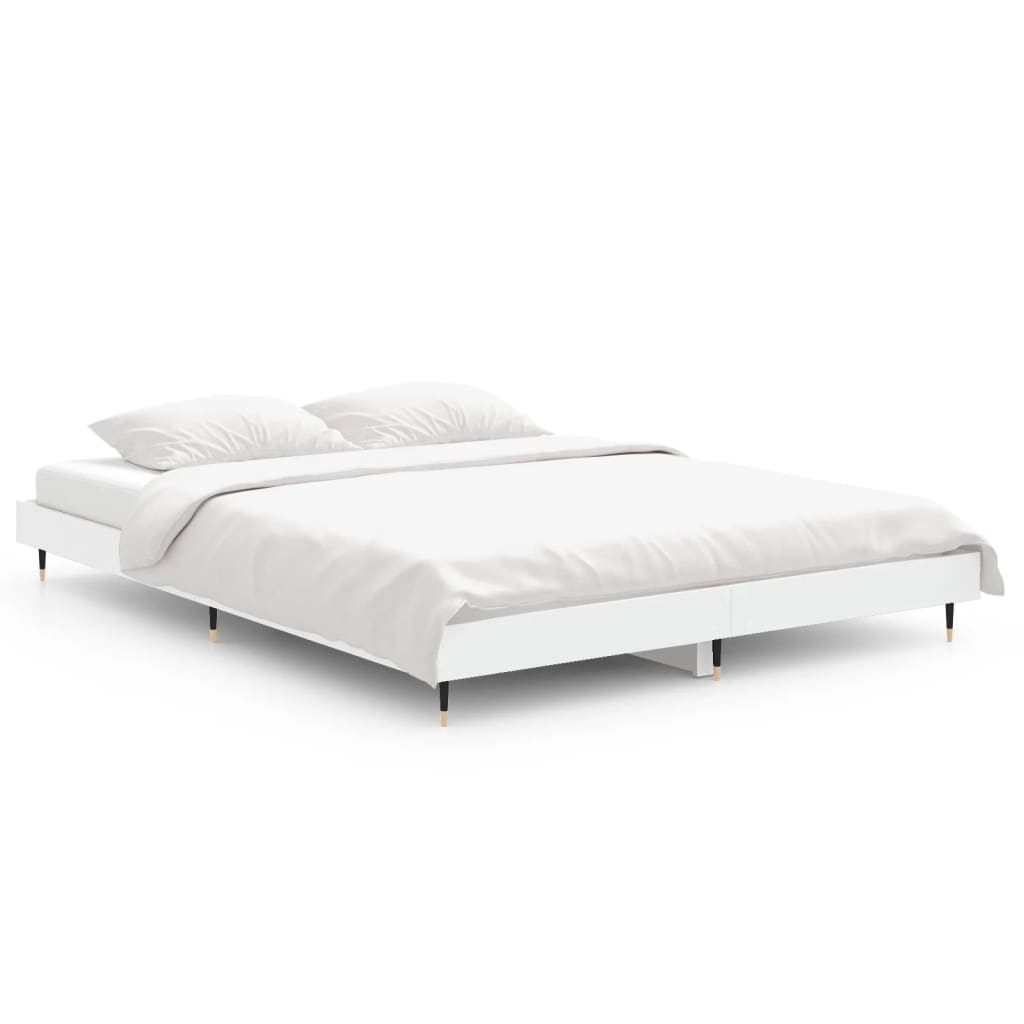 Sengeramme hvit 140x190 cm konstruert tre