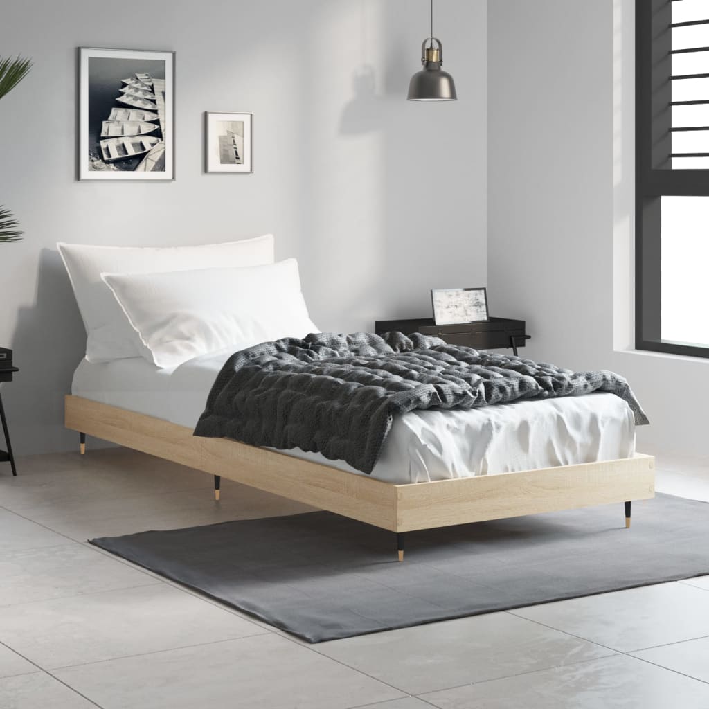 Sengeramme uten madrass sonoma eik 75x190 cm konstruert tre
