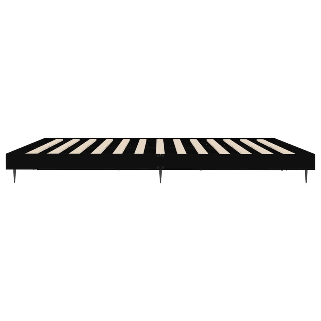 Sengeramme uten madrass svart 160x200 cm konstruert tre