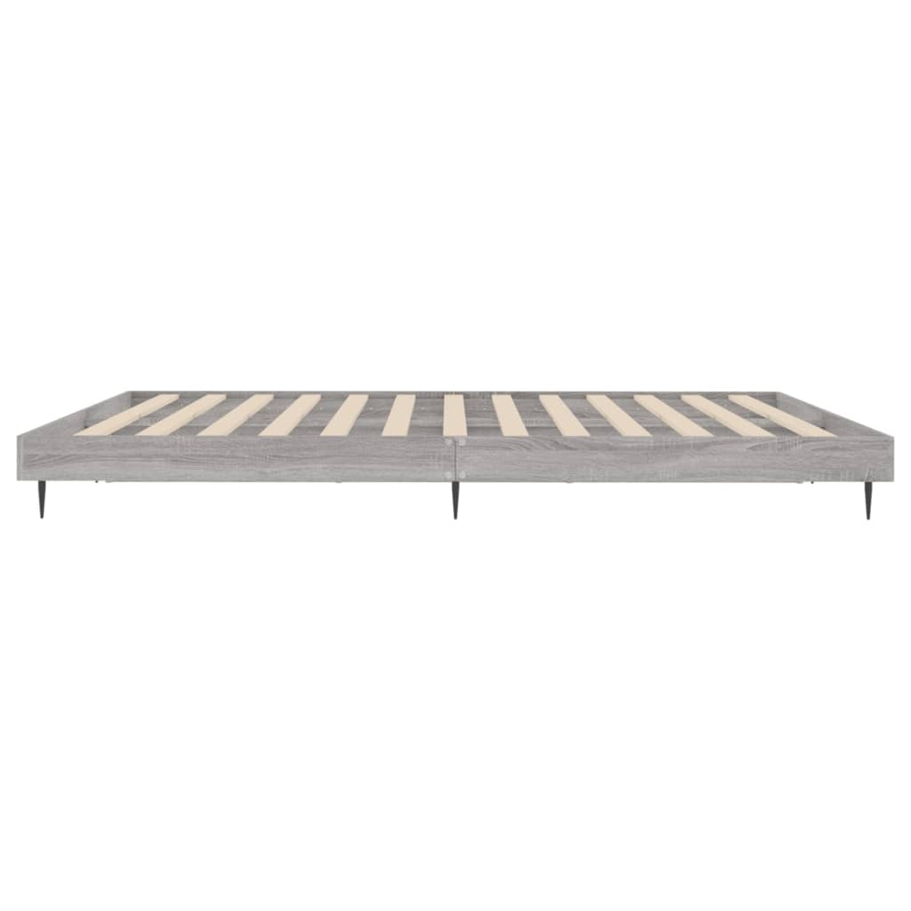 Sengeramme uten madrass grå sonoma 160x200 cm konstruert tre