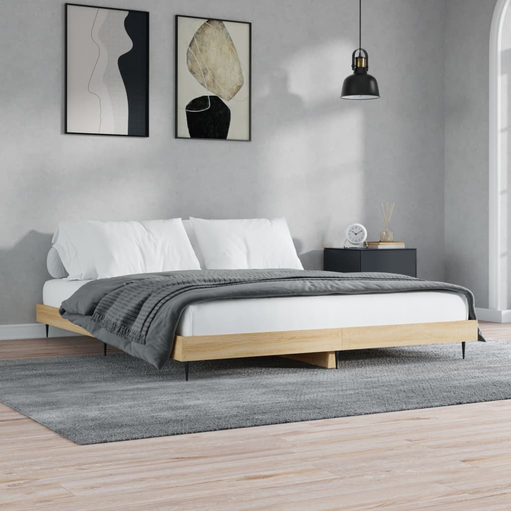 Sengeramme uten madrass sonoma eik 120x200 cm konstruert tre
