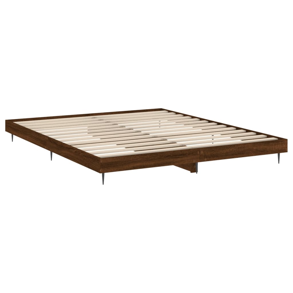Sengeramme uten madrass brun eik 120x200 cm konstruert tre
