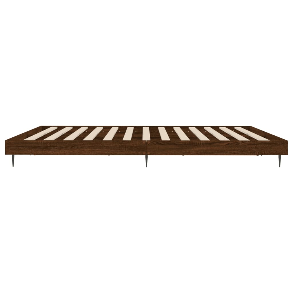 Sengeramme uten madrass brun eik 120x200 cm konstruert tre