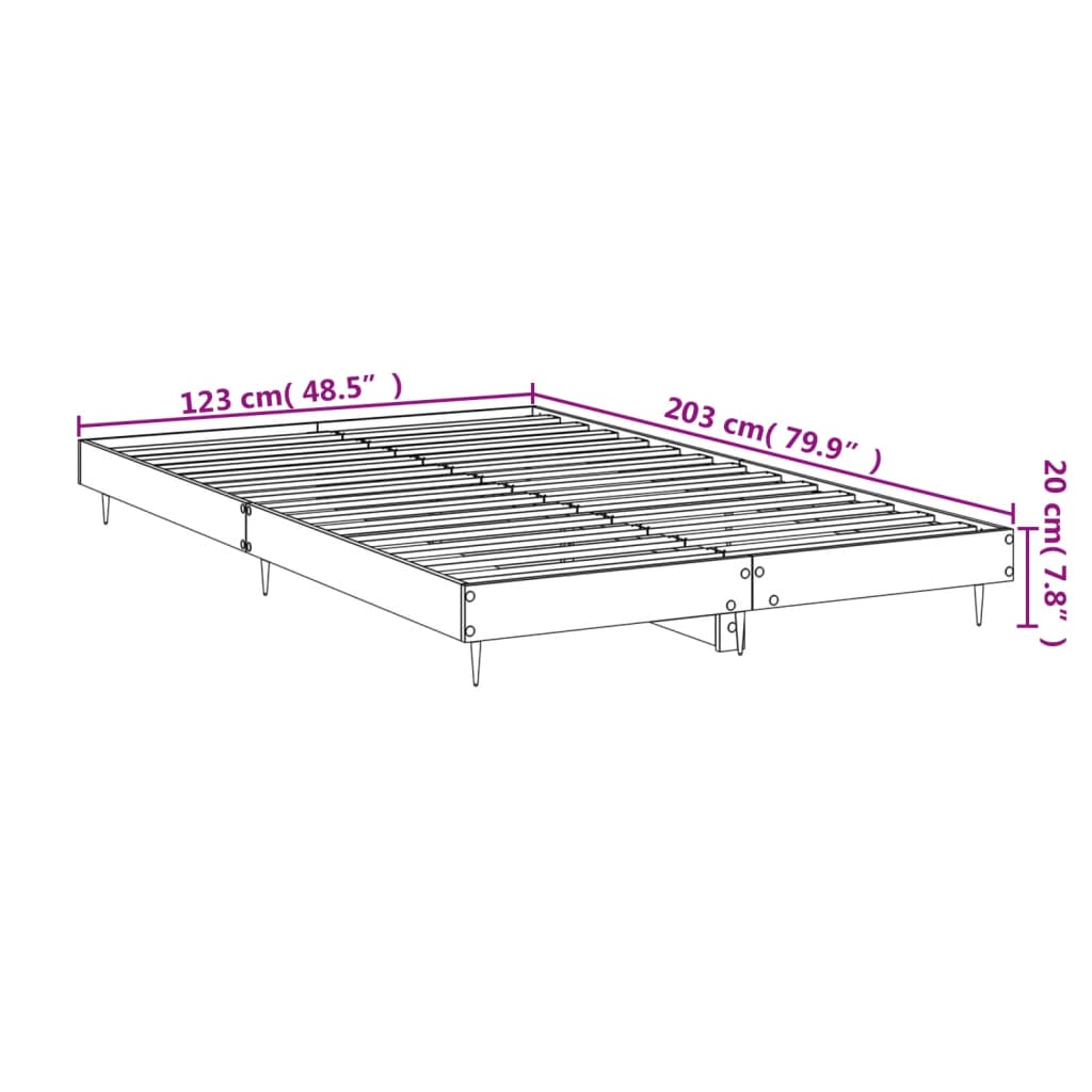Sengeramme uten madrass brun eik 120x200 cm konstruert tre