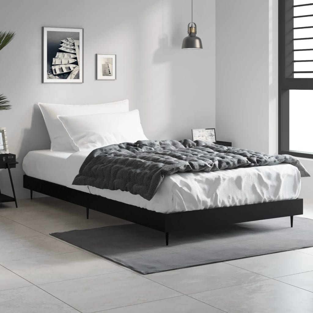 Sengeramme svart 100x200 cm konstruert tre