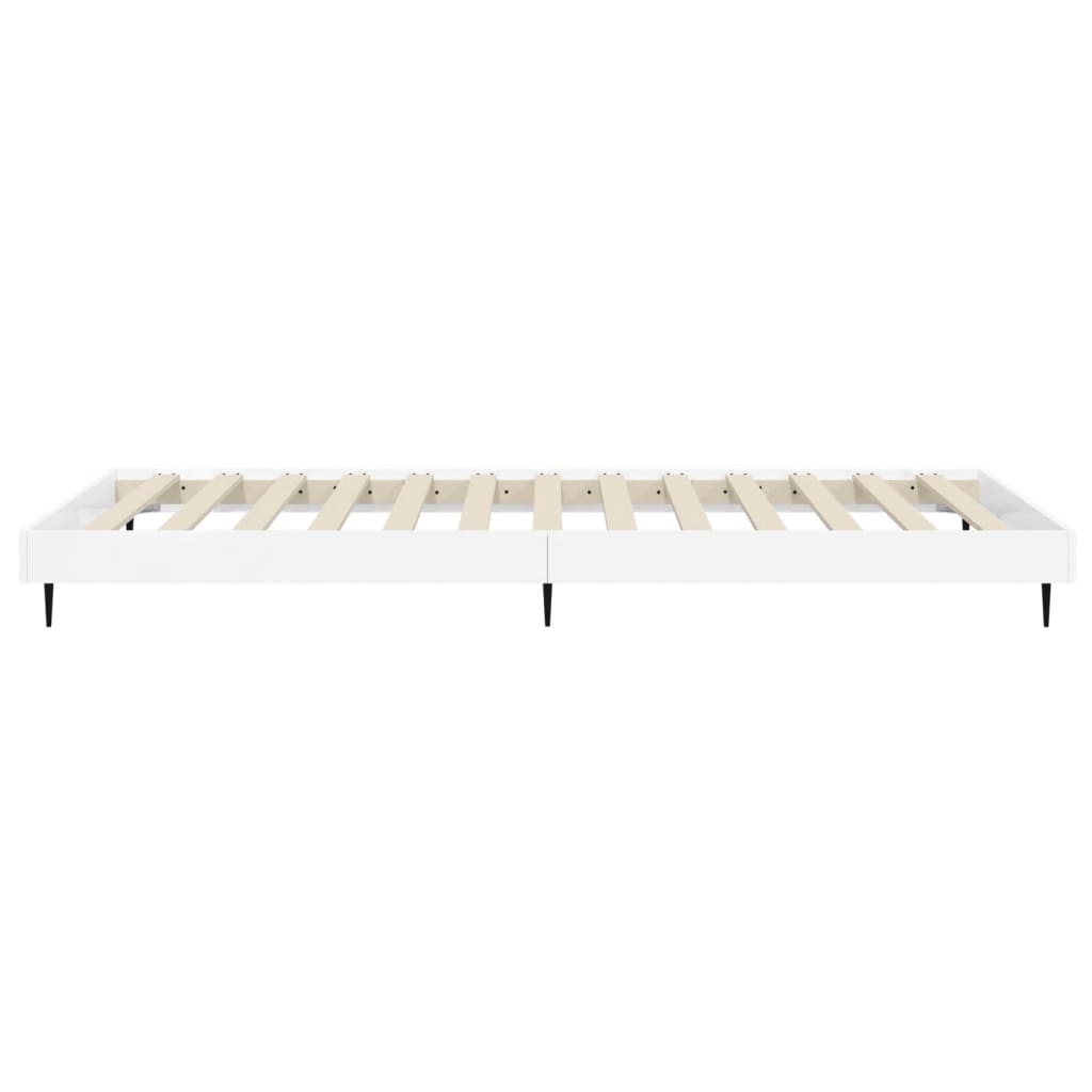 Sengeramme høyglans hvit 100x200 cm konstruert tre