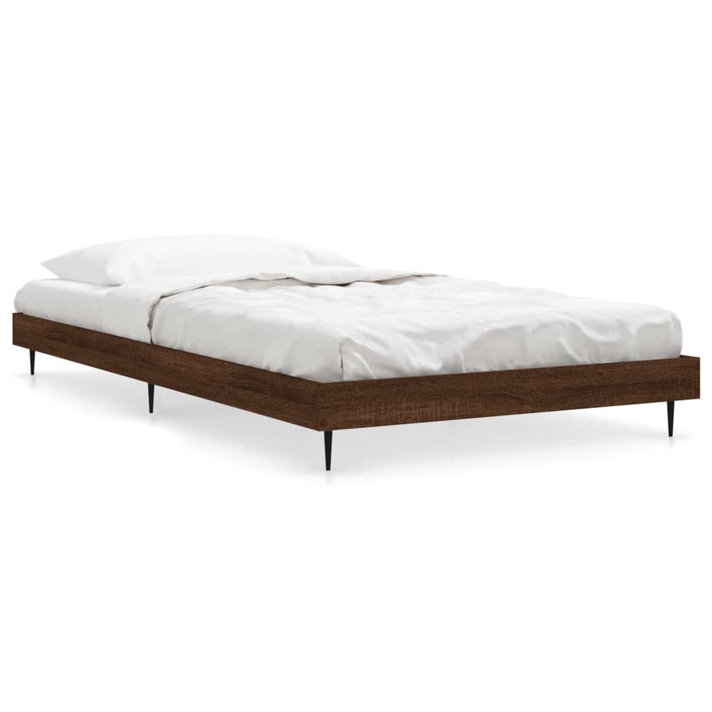 Sengeramme uten madrass brun eik 100x200 cm konstruert tre