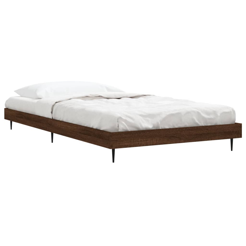 Sengeramme uten madrass brun eik 100x200 cm konstruert tre