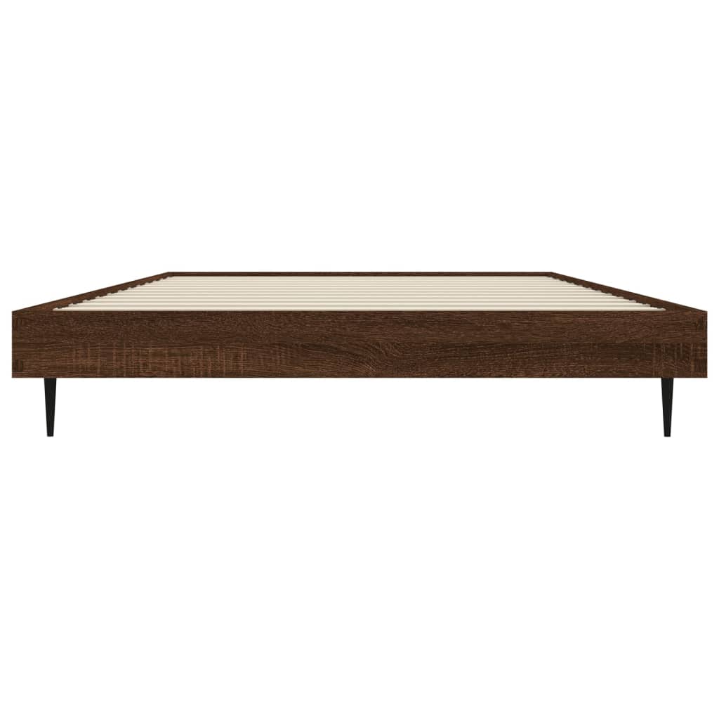 Sengeramme uten madrass brun eik 100x200 cm konstruert tre