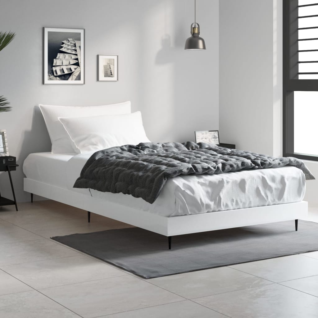 Sengeramme hvit 90x200 cm konstruert tre