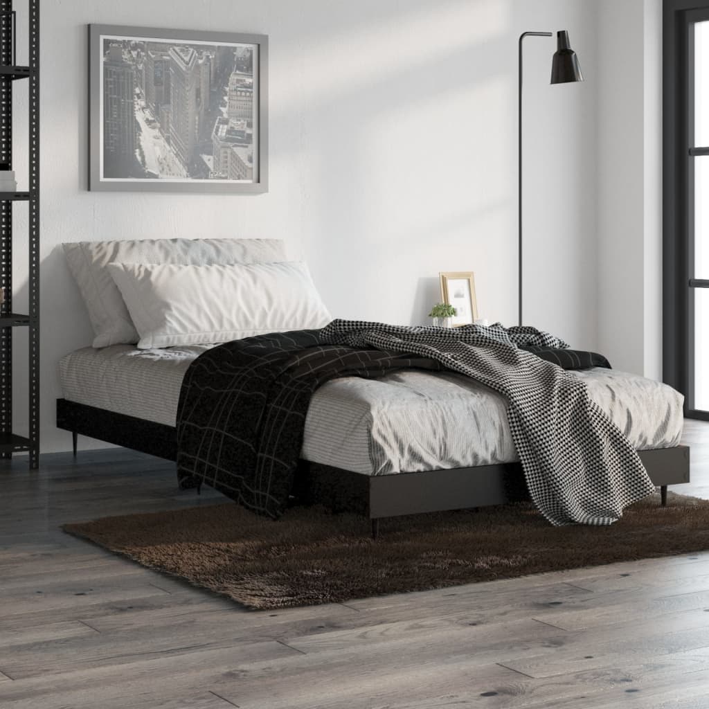 Sengeramme svart 90x200 cm konstruert tre