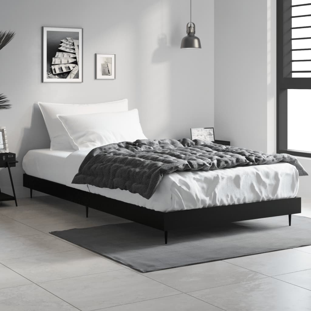Sengeramme svart 90x200 cm konstruert tre