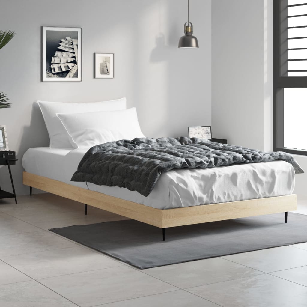Sengeramme uten madrass sonoma eik 90x200 cm konstruert tre
