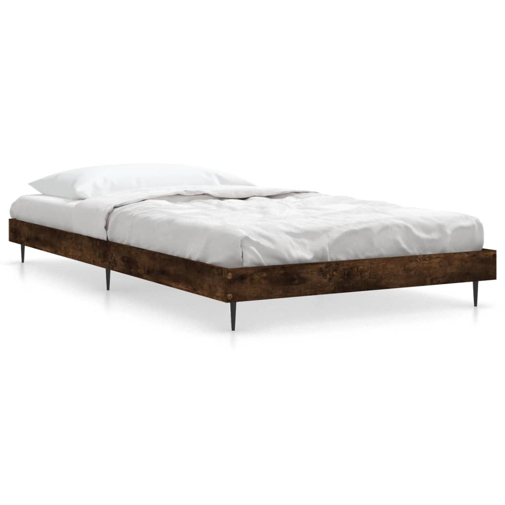 Sengeramme uten madrass røkt eik 90x200 cm konstruert tre