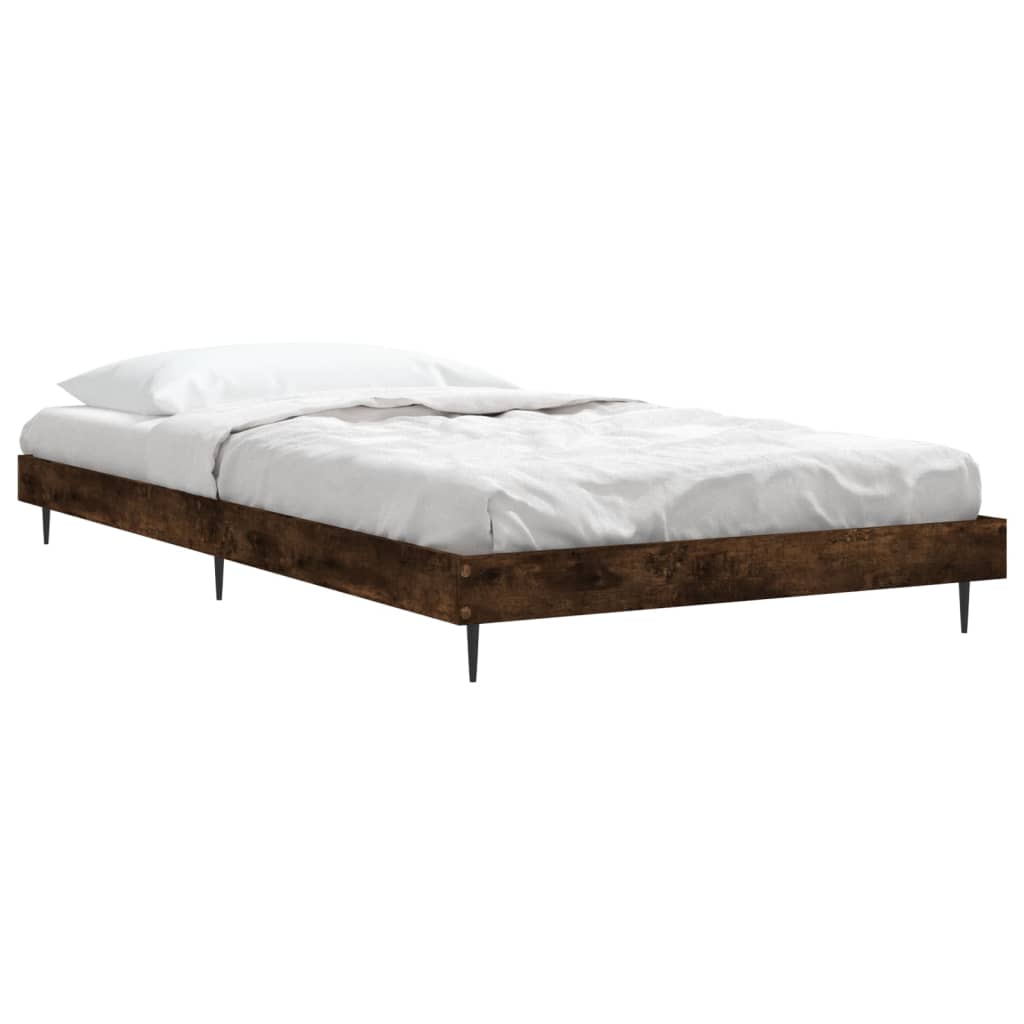 Sengeramme uten madrass røkt eik 90x200 cm konstruert tre