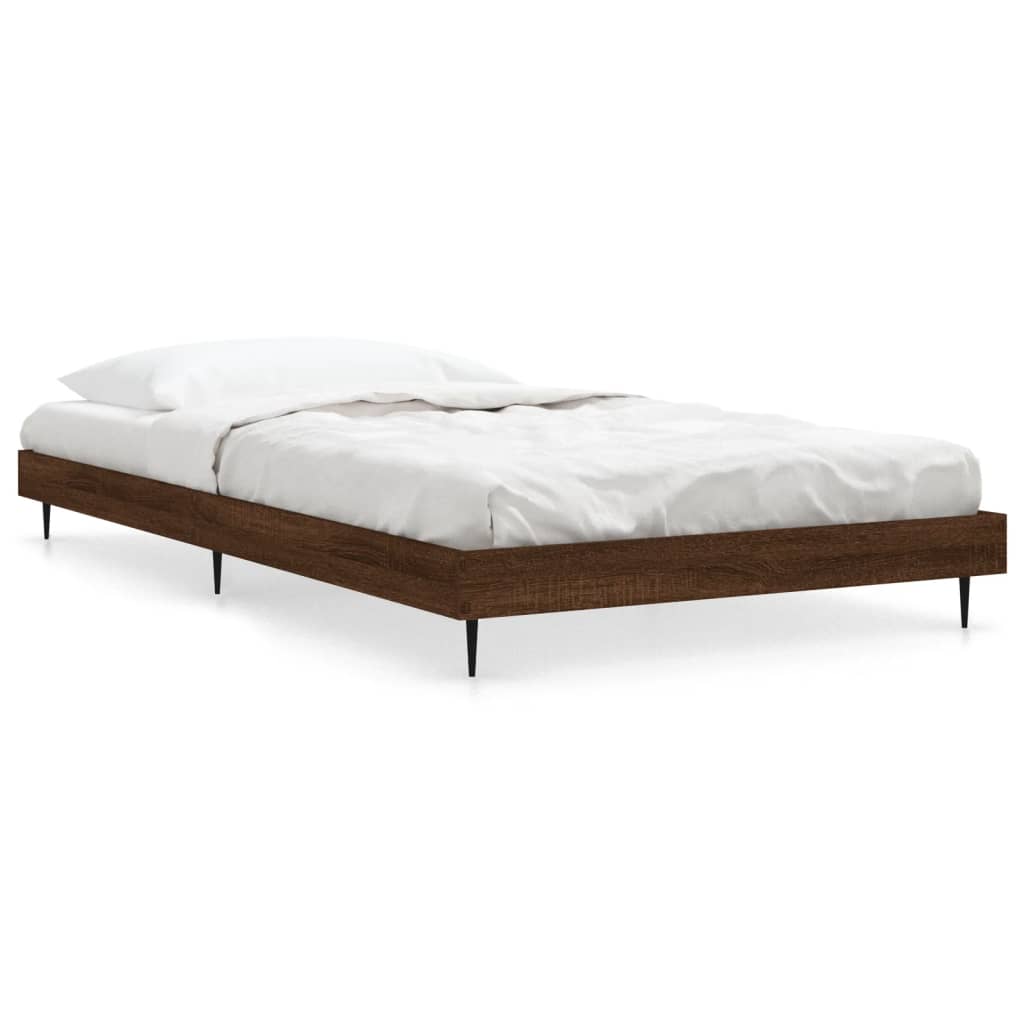 Sengeramme uten madrass brun eik 90x200 cm konstruert tre