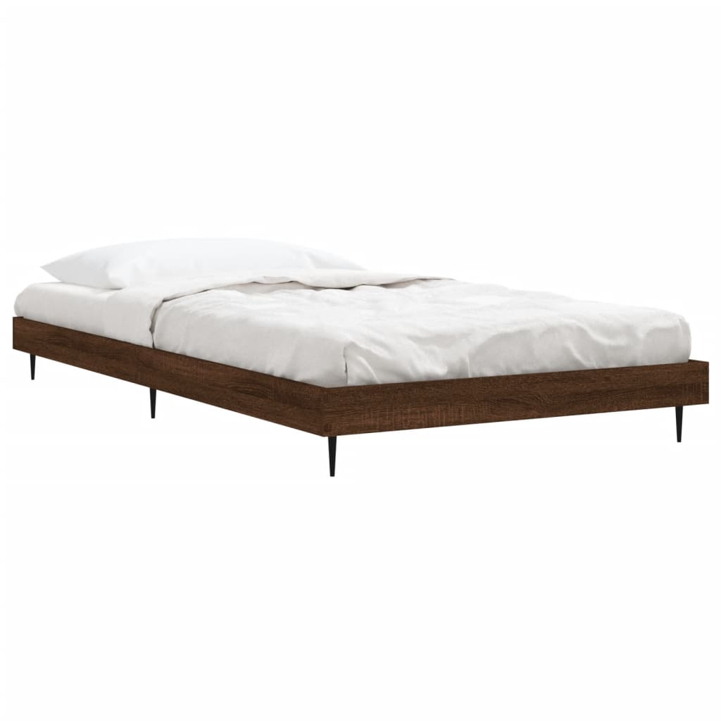 Sengeramme uten madrass brun eik 90x200 cm konstruert tre