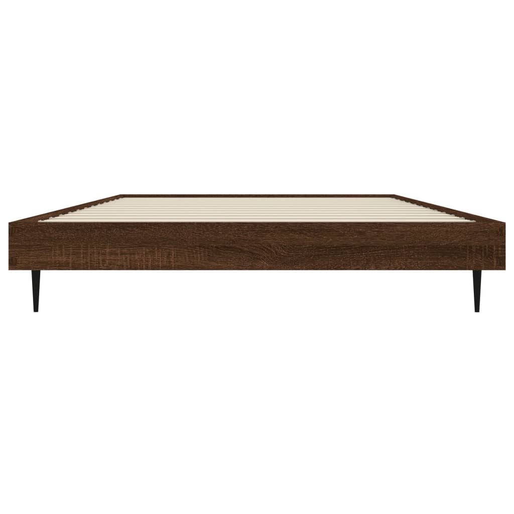 Sengeramme uten madrass brun eik 90x200 cm konstruert tre