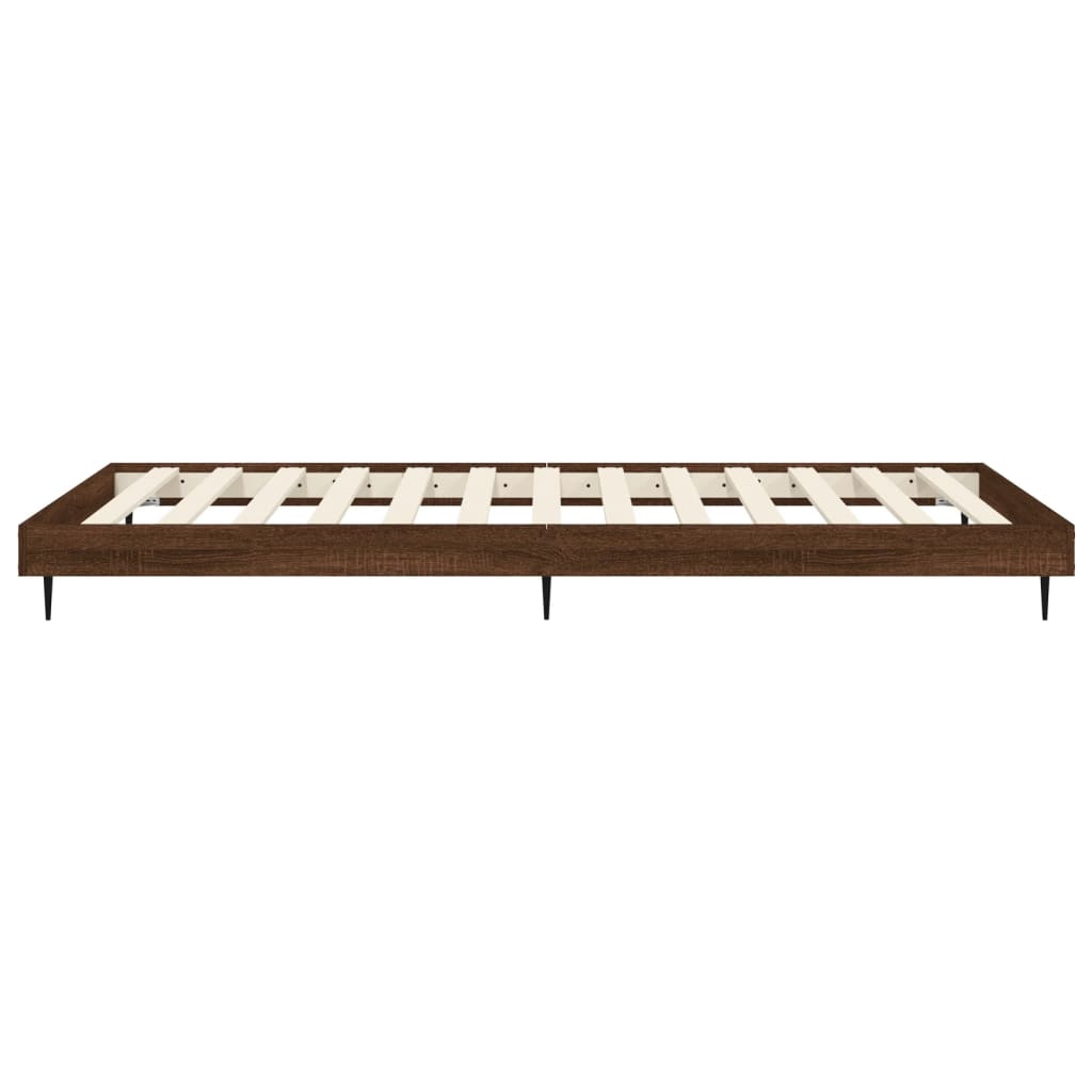 Sengeramme uten madrass brun eik 90x200 cm konstruert tre