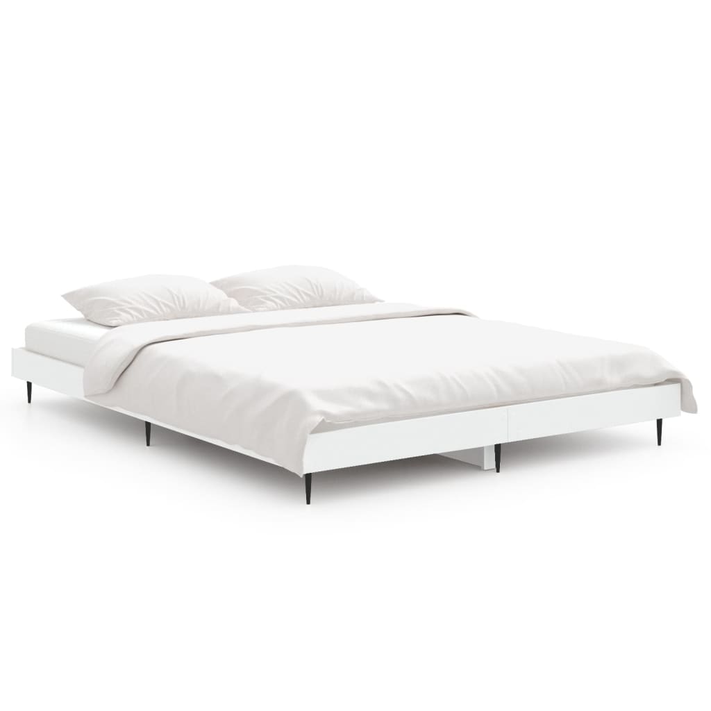 Sengeramme hvit 140x190 cm konstruert tre