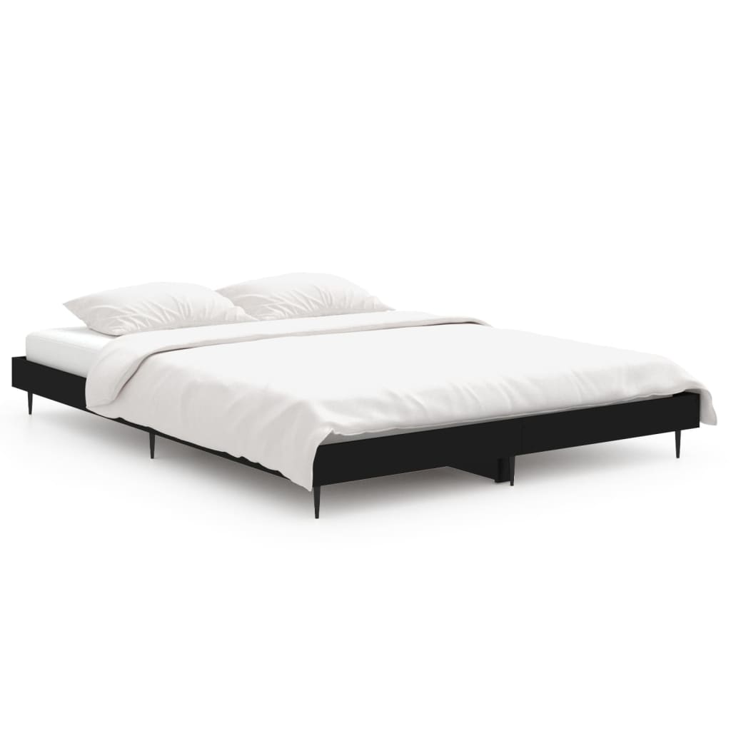 Sengeramme svart 140x190 cm konstruert tre