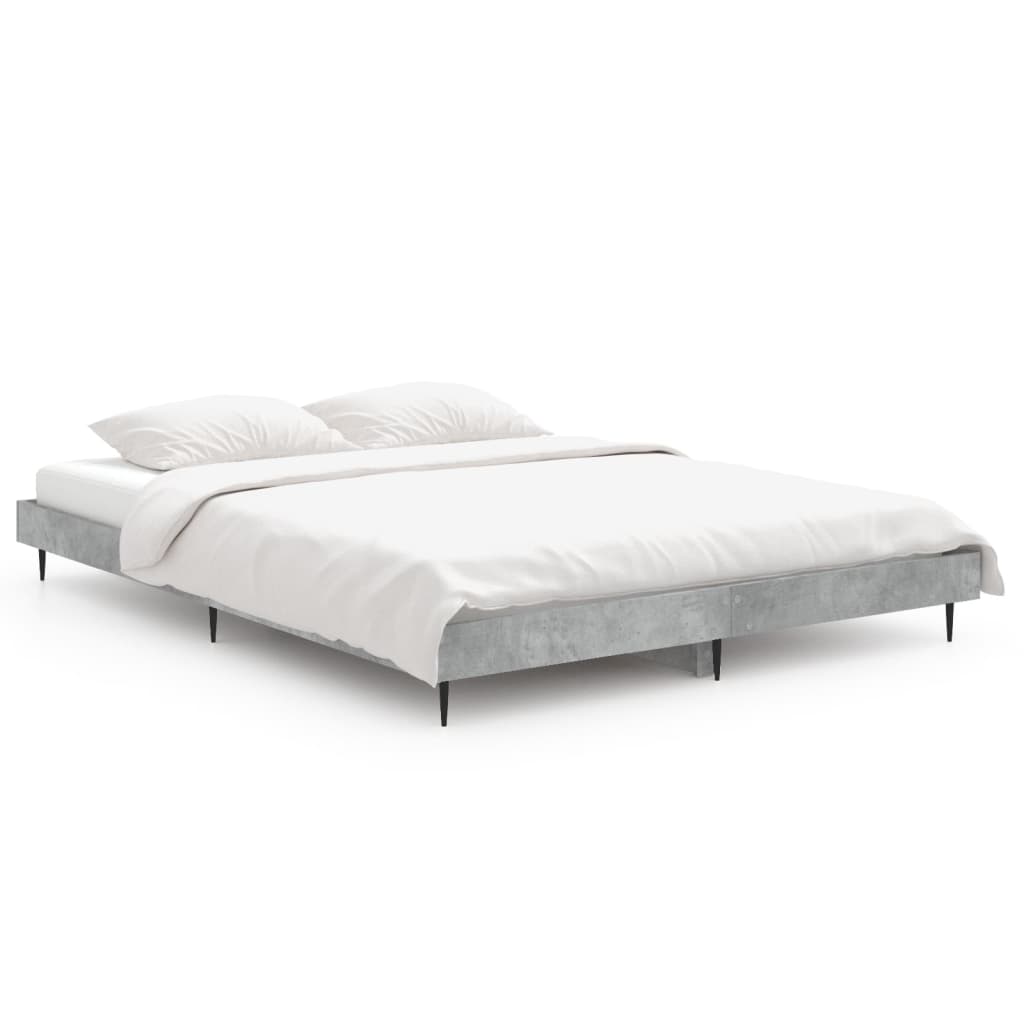 Sengeramme betonggrå 140x190 cm konstruert tre