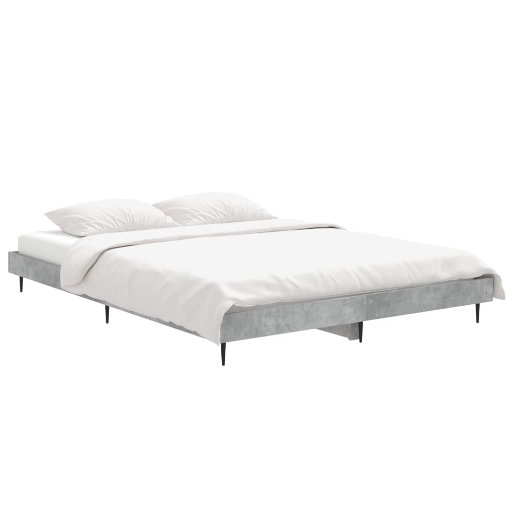 Sengeramme betonggrå 140x190 cm konstruert tre