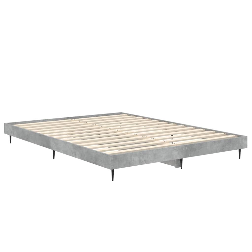Sengeramme betonggrå 140x190 cm konstruert tre