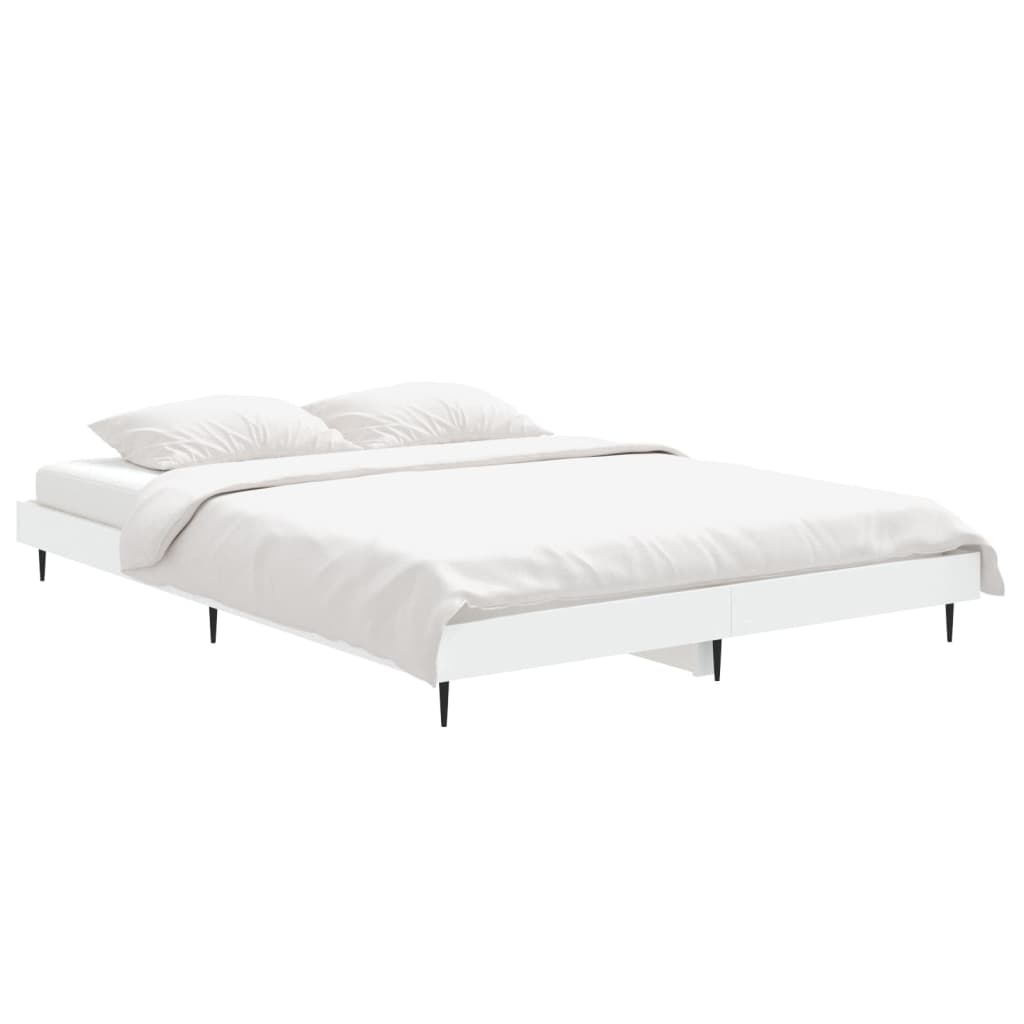 Sengeramme hvit 135x190 cm konstruert tre