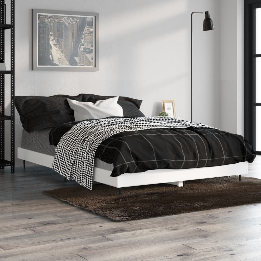 Sengeramme hvit 120x190 cm konstruert tre