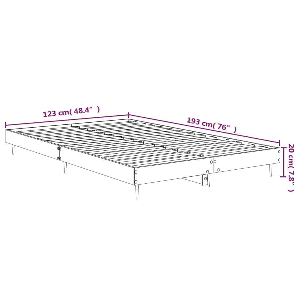 Sengeramme svart 120x190 cm konstruert tre