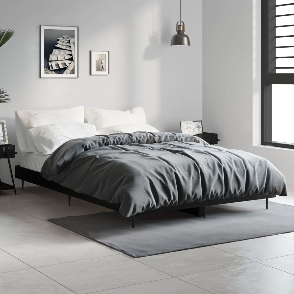 Sengeramme svart 120x190 cm konstruert tre