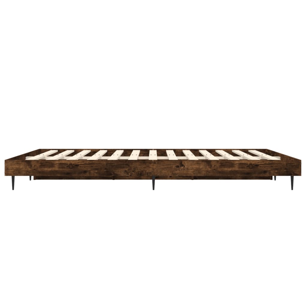 Sengeramme uten madrass røkt eik 120x190 cm konstruert tre