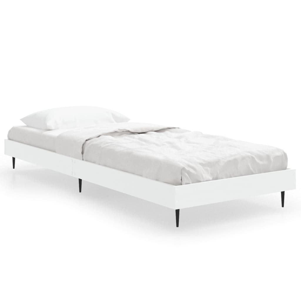 Sengeramme hvit 75x190 cm konstruert tre