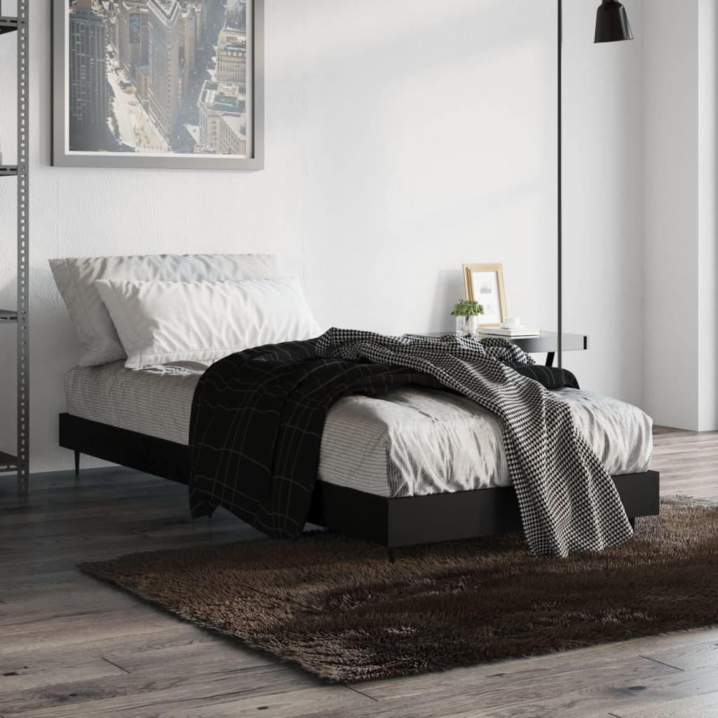 Sengeramme svart 75x190 cm konstruert tre