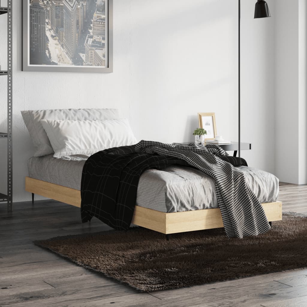 Sengeramme uten madrass sonoma eik 75x190 cm konstruert tre