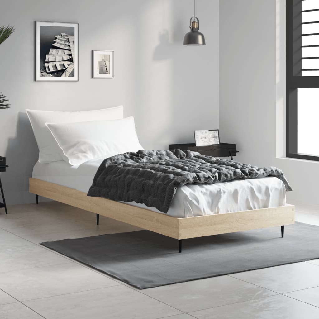 Sengeramme uten madrass sonoma eik 75x190 cm konstruert tre